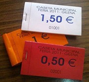 tickets para consumiciones numerados